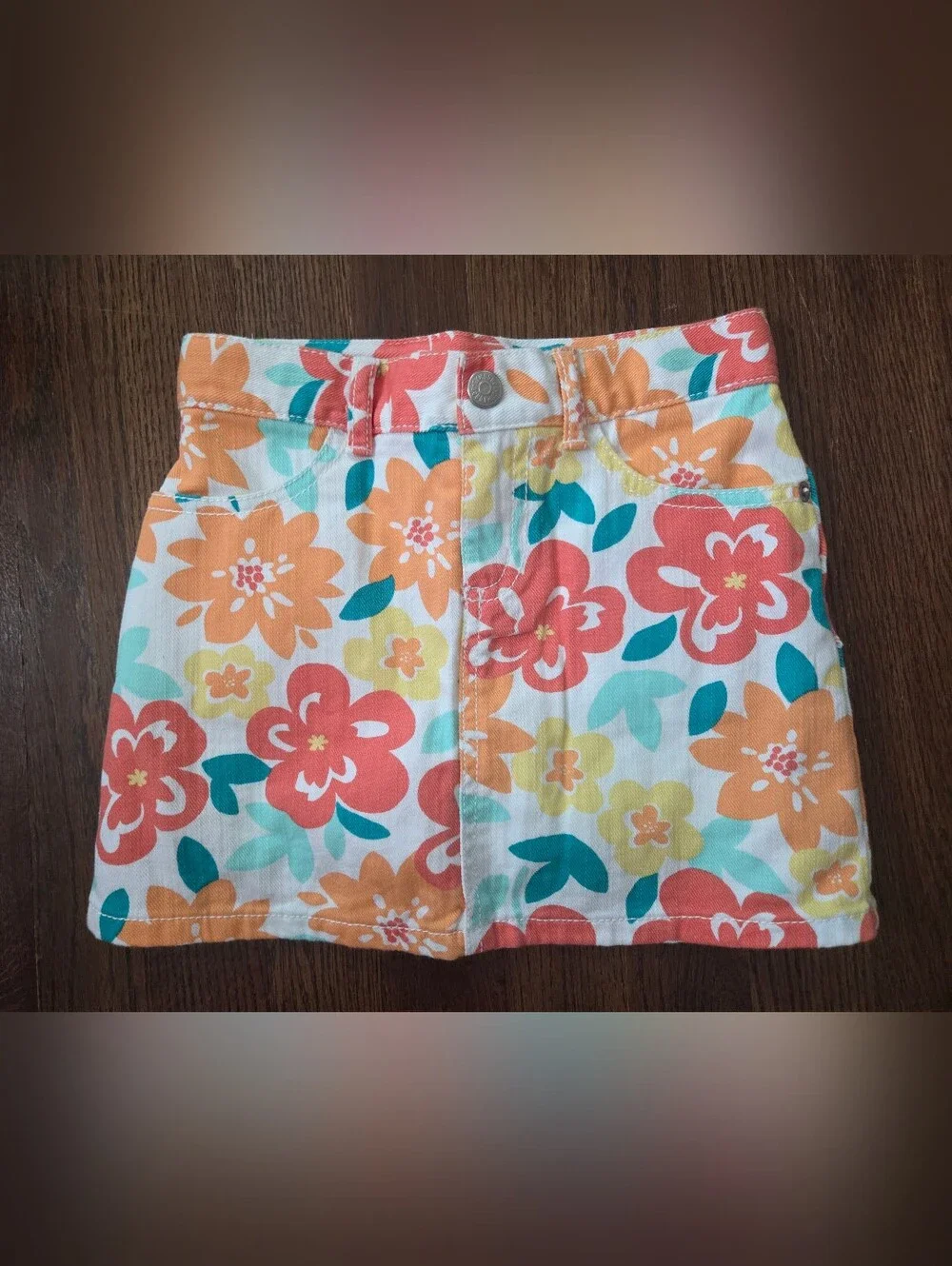 NWOT Gymboree Girls 5 Floral Jean Skirt